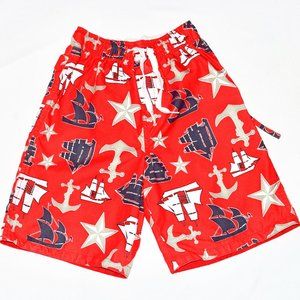 NWOT Wes & Willy Boys Nautical Swim Trunks - Size 7